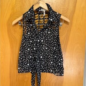 Kirra Black Sheer Star Blouse